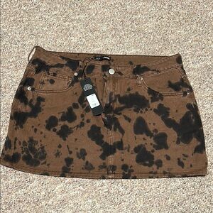 Fashion Nova Brown and Black Mini Skirt Casual